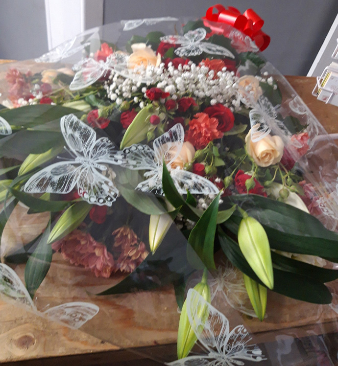 Anniversary aqua gift box  Bristol florist APB12